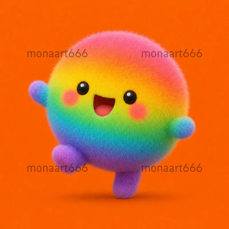 Vibrant Chibi Fuzzy Monsters Collections