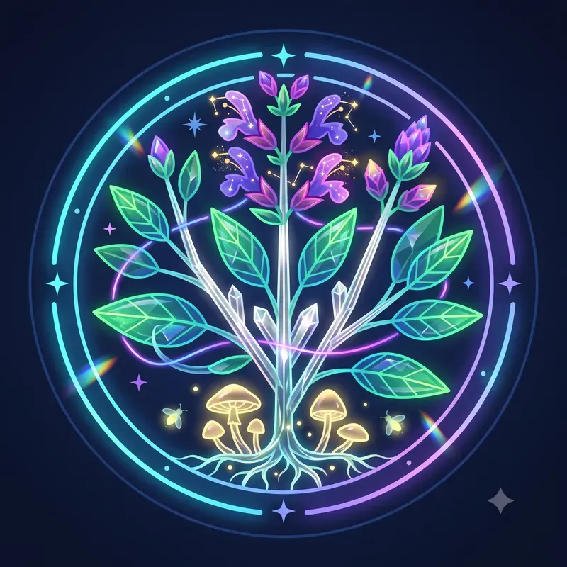 Neon Magical Herb Emblems