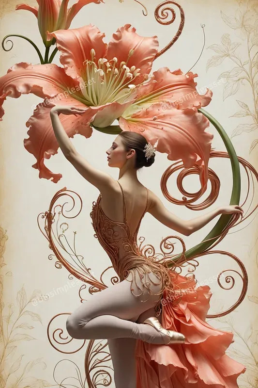 Art Nouveau Floral Dancer Fantasies