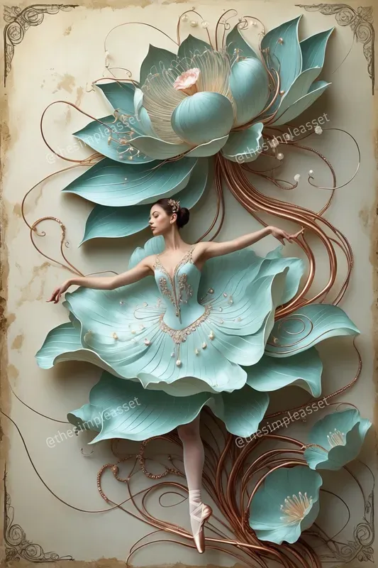 Art Nouveau Floral Dancer Fantasies