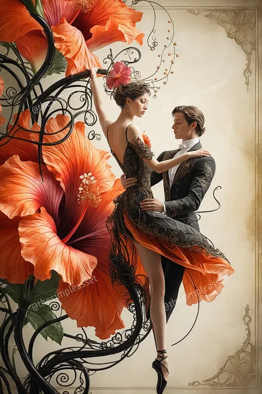 Art Nouveau Floral Dancer Fantasies