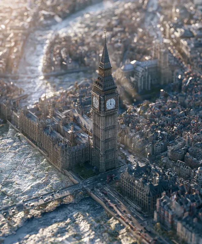 Cinematic 3D Landmark Map Dioramas