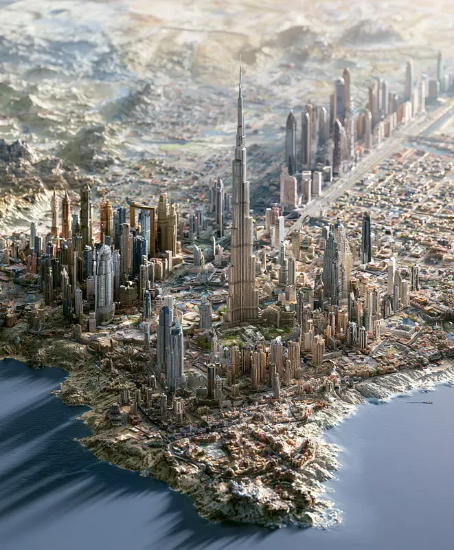 Cinematic 3D Landmark Map Dioramas