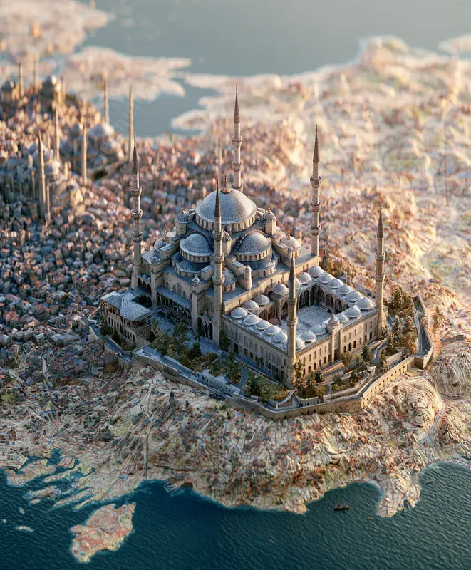 Cinematic 3D Landmark Map Dioramas