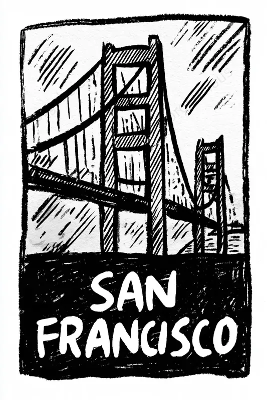 Handdrawn Ink Travel Posters