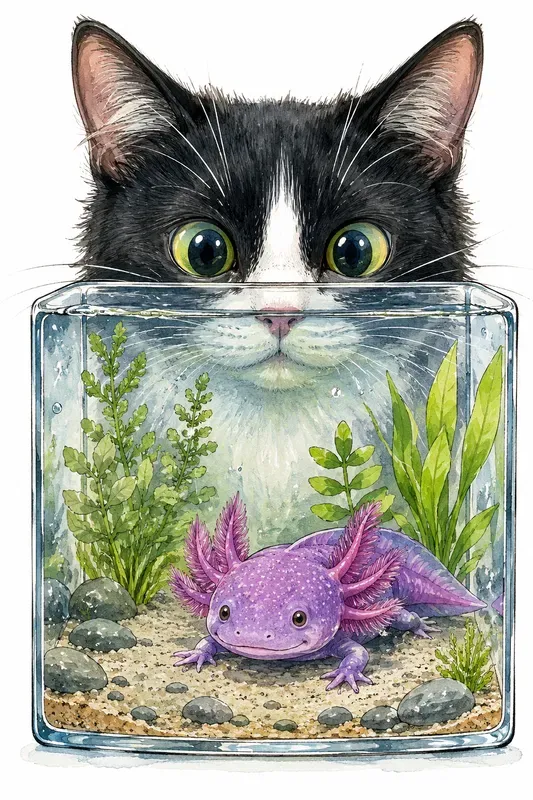 Watercolor Pets And Aquarium Art