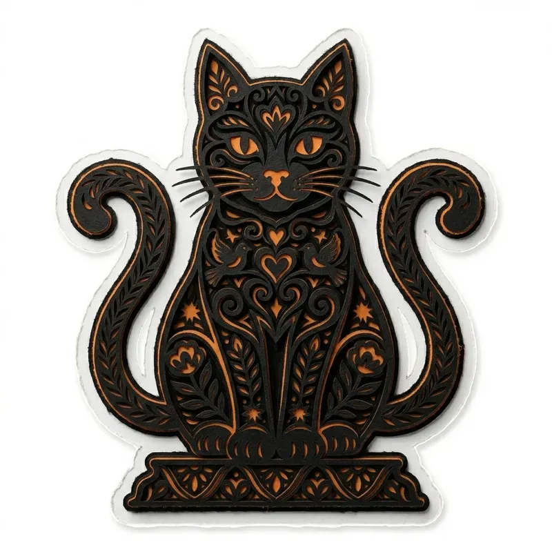 Folk Art Halloween Diecut Stickers