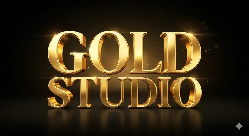Luxury 3D Gold Text Logos