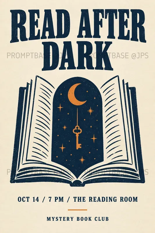 Book Club Linocut Event Posters