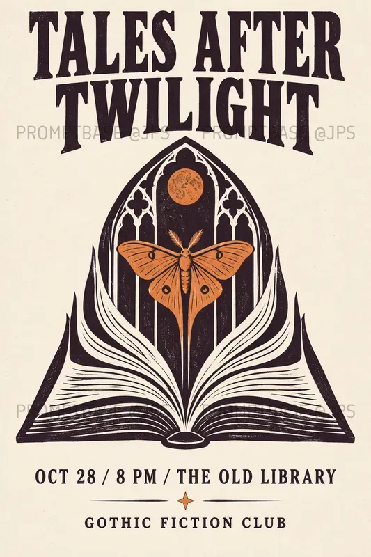Book Club Linocut Event Posters
