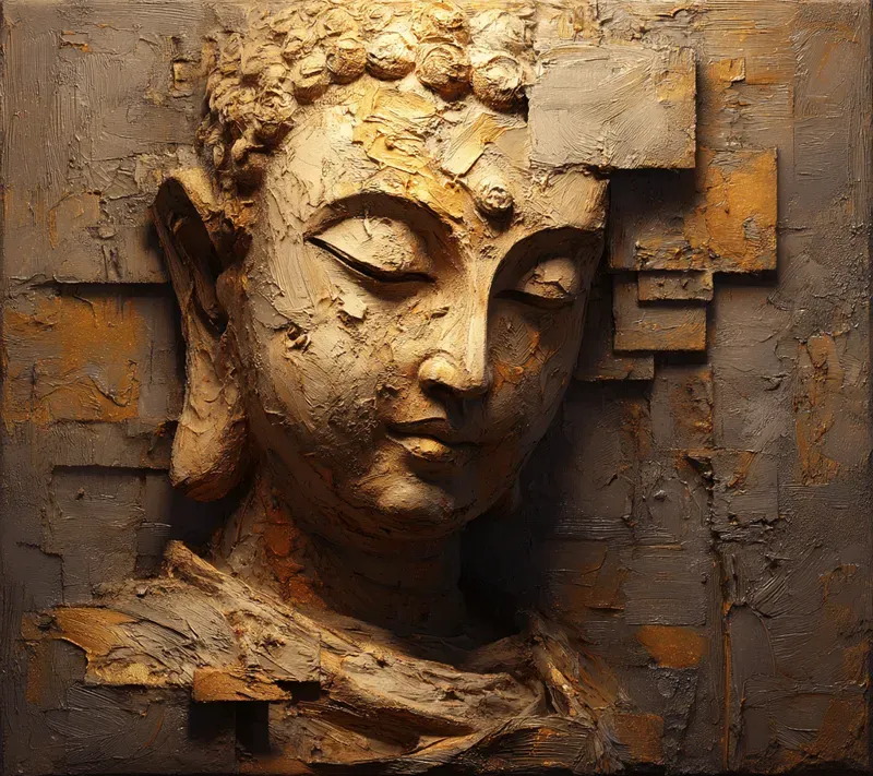 Impasto Mixed Media Sculpture Art