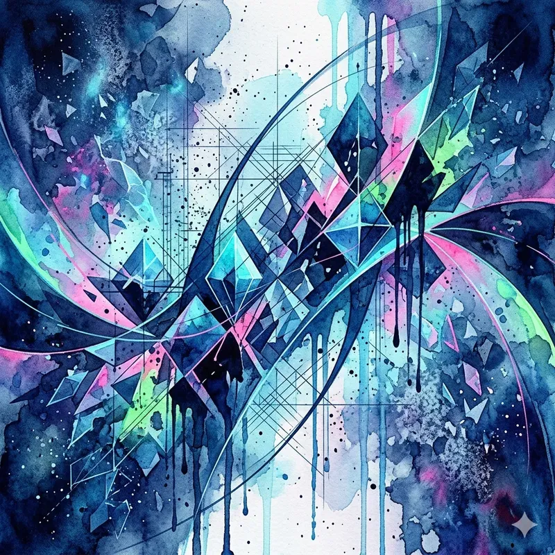 Modern Abstract Geometric Watercolors