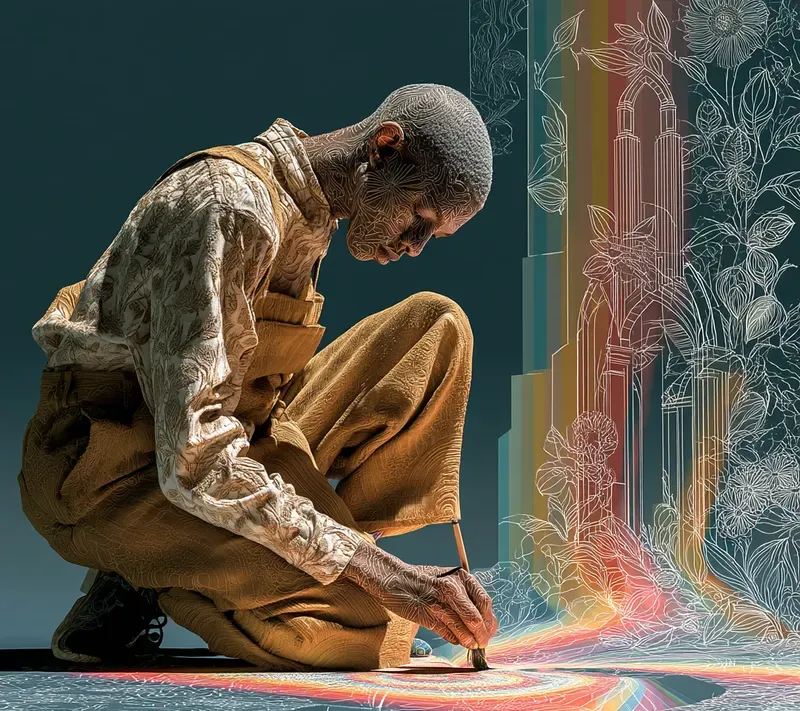 Afrocentric Surreal Chalk Sculptures