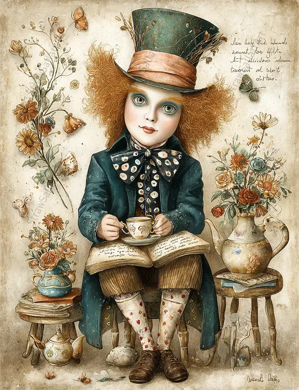 Alice Wonderland Junk Journal Stamperias