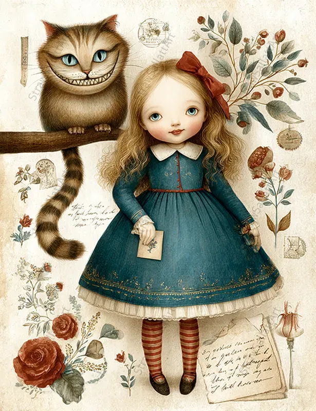 Alice Wonderland Junk Journal Stamperias