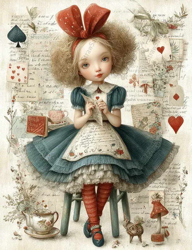 Alice Wonderland Junk Journal Stamperias