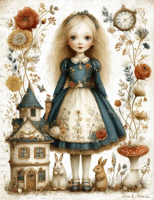 Alice Wonderland Junk Journal Stamperias