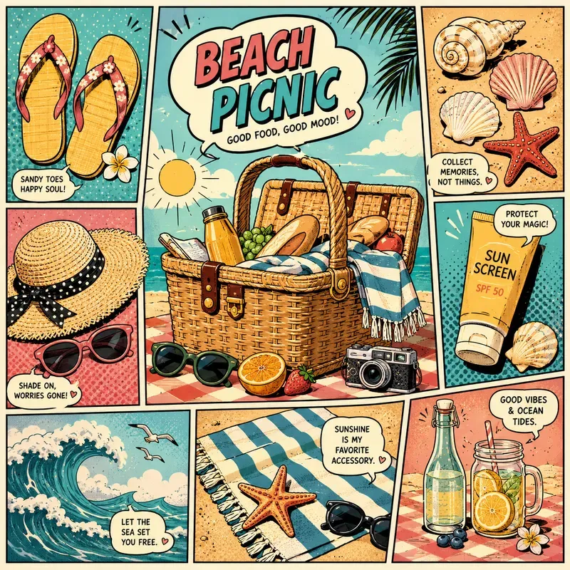Retro Popart Summer Collage Scenes