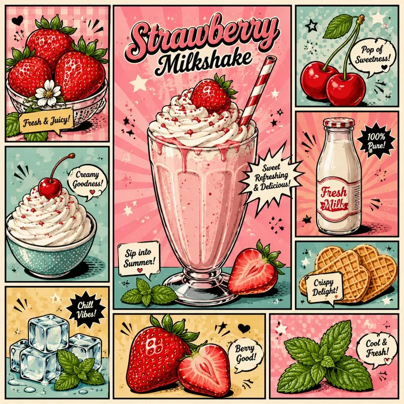 Retro Popart Summer Collage Scenes