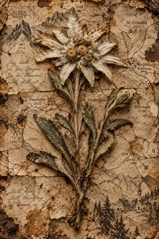 Vintage Melancholic Trench Floral Art