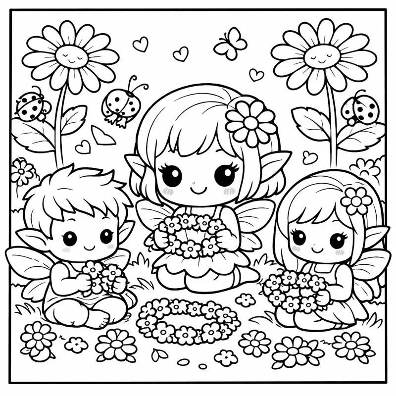 Fairy Magic Coloring Book Pages