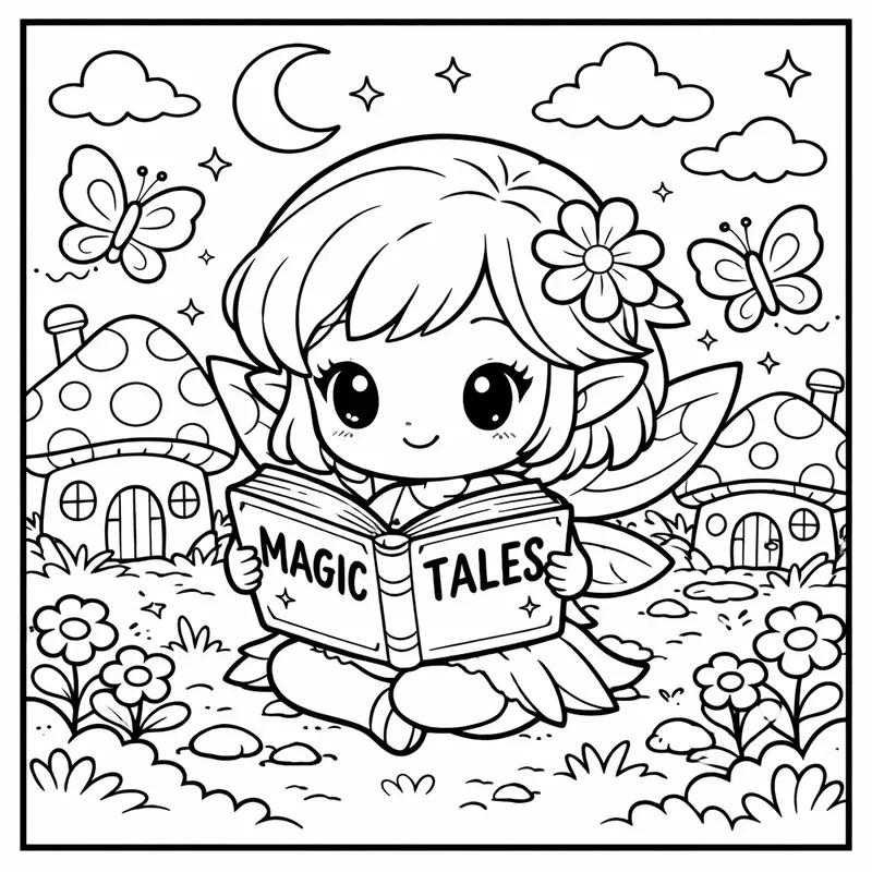 Fairy Magic Coloring Book Pages