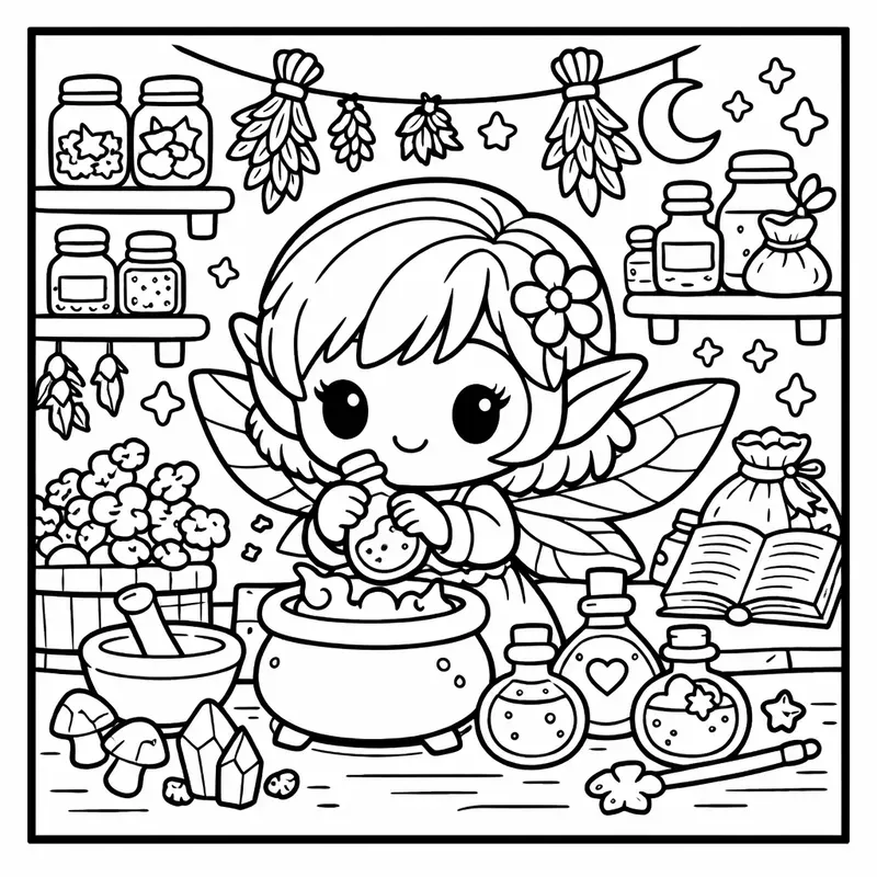 Fairy Magic Coloring Book Pages