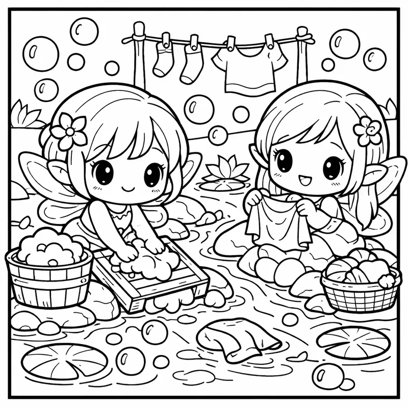 Fairy Magic Coloring Book Pages