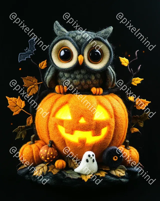 Halloween Felt Lanterns Tshirt Art