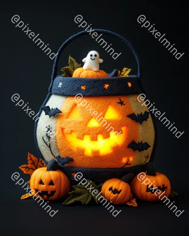 Halloween Felt Lanterns Tshirt Art