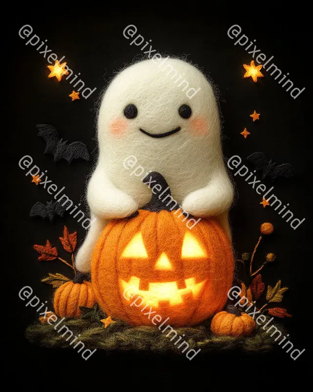 Halloween Felt Lanterns Tshirt Art
