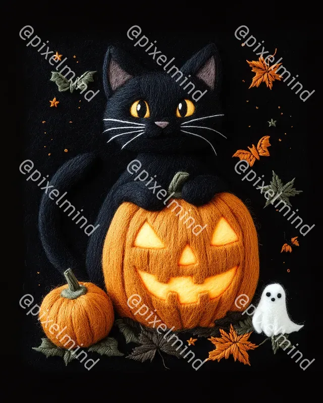 Halloween Felt Lanterns Tshirt Art