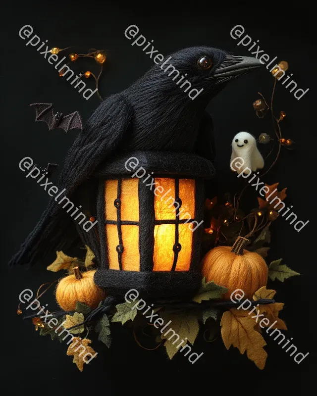 Halloween Felt Lanterns Tshirt Art