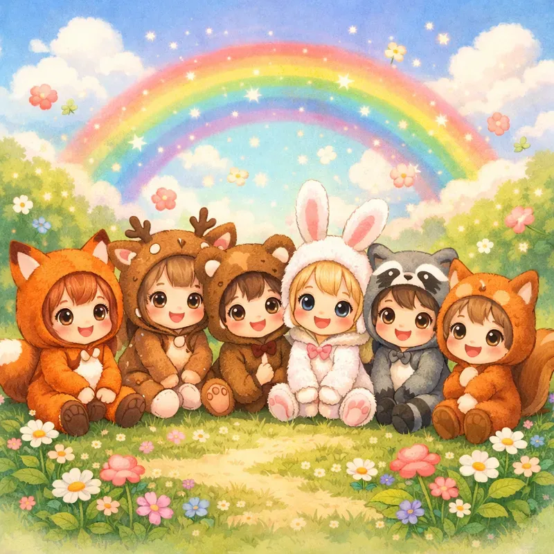 Cute Animal Onesie Kids Illustrations
