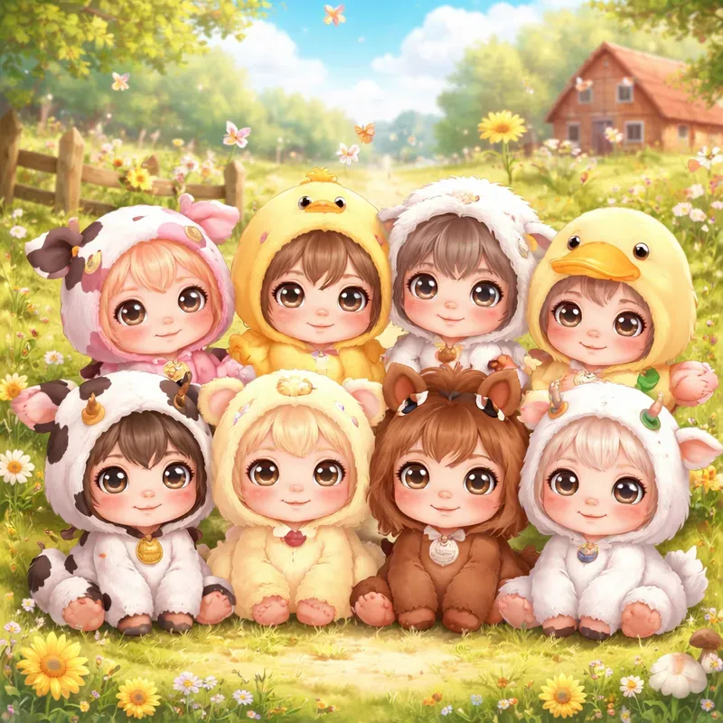 Cute Animal Onesie Kids Illustrations
