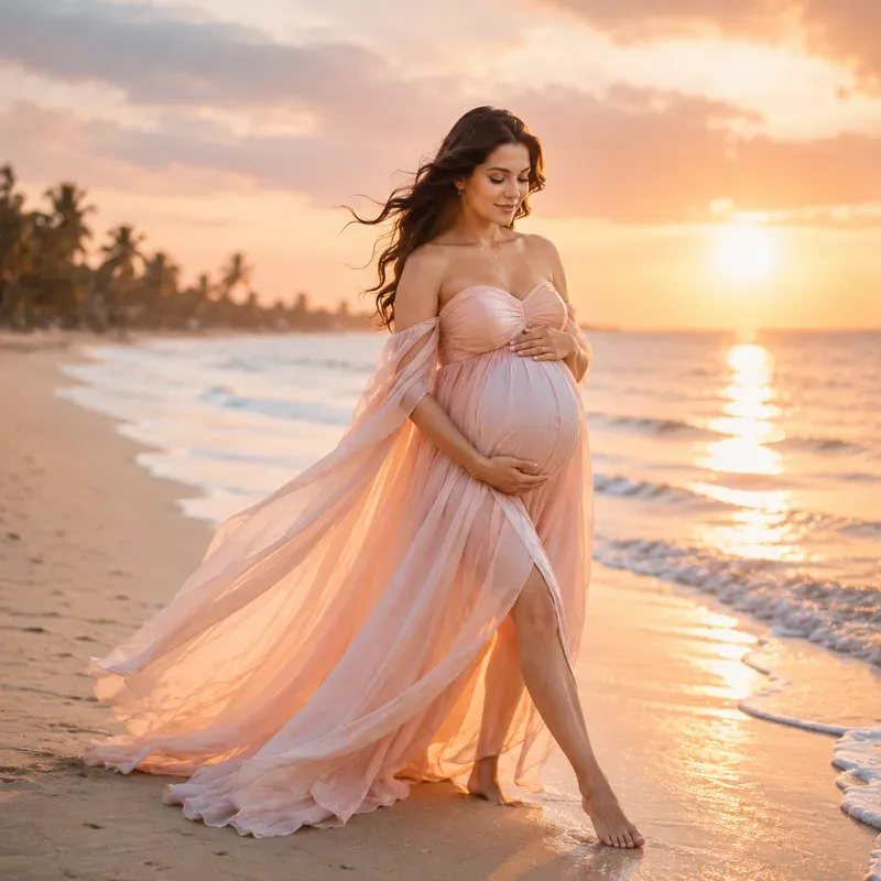 Beautiful Young Maternity Fashion Models