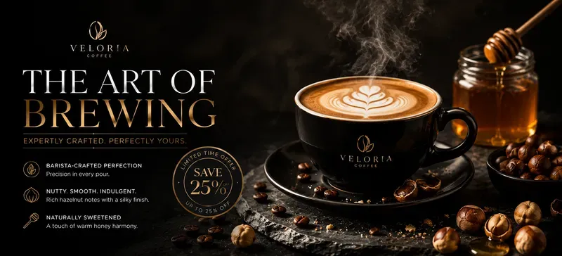 Luxury Coffee Brand Hero Banner Assets