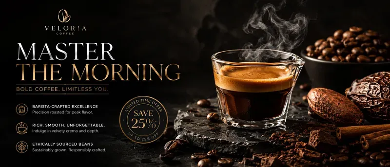 Luxury Coffee Brand Hero Banner Assets