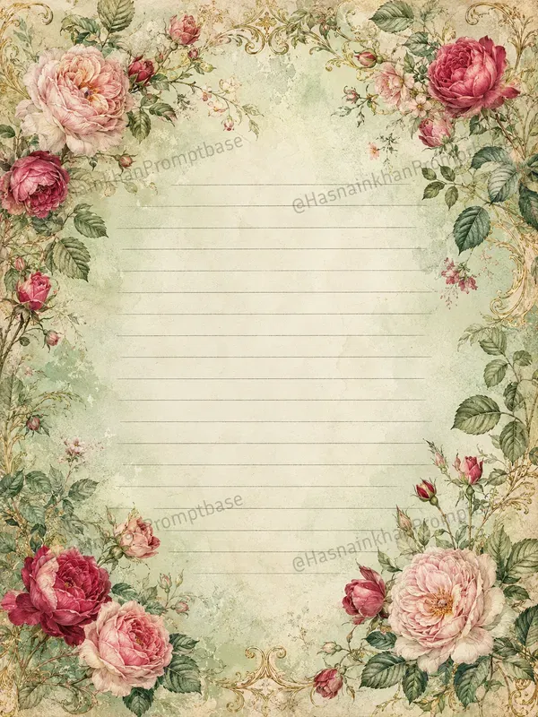 Vintage Floral Junk Journal Pages