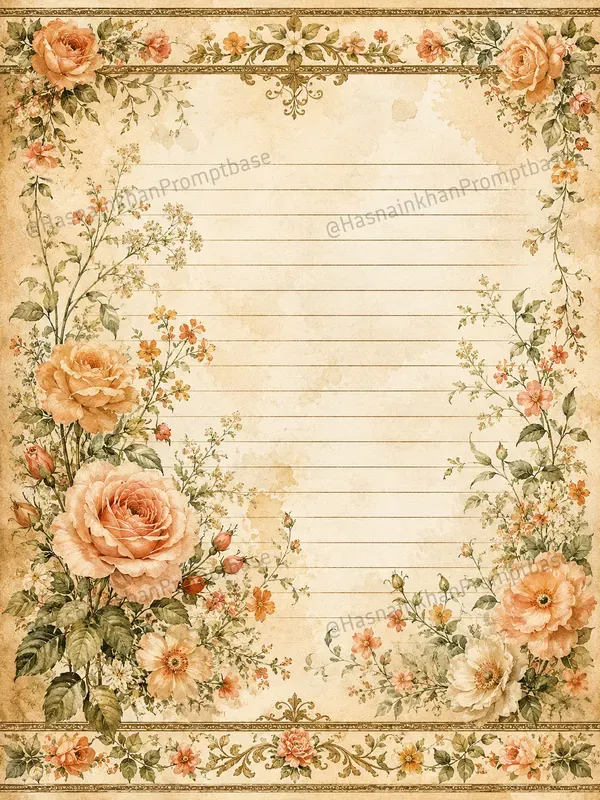 Vintage Floral Junk Journal Pages