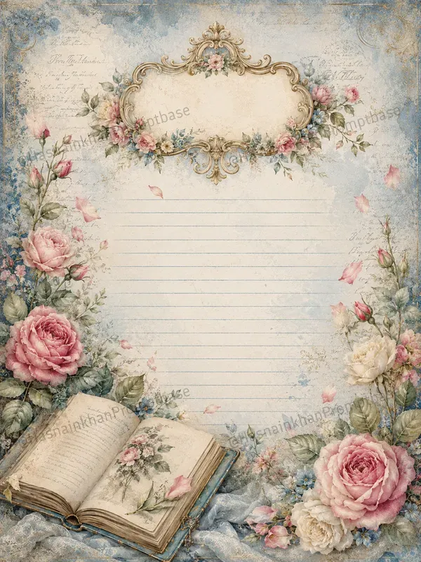 Vintage Floral Junk Journal Pages
