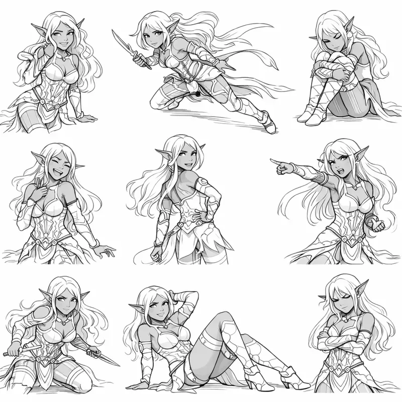 Sketches DnD Fantasy Character Poses