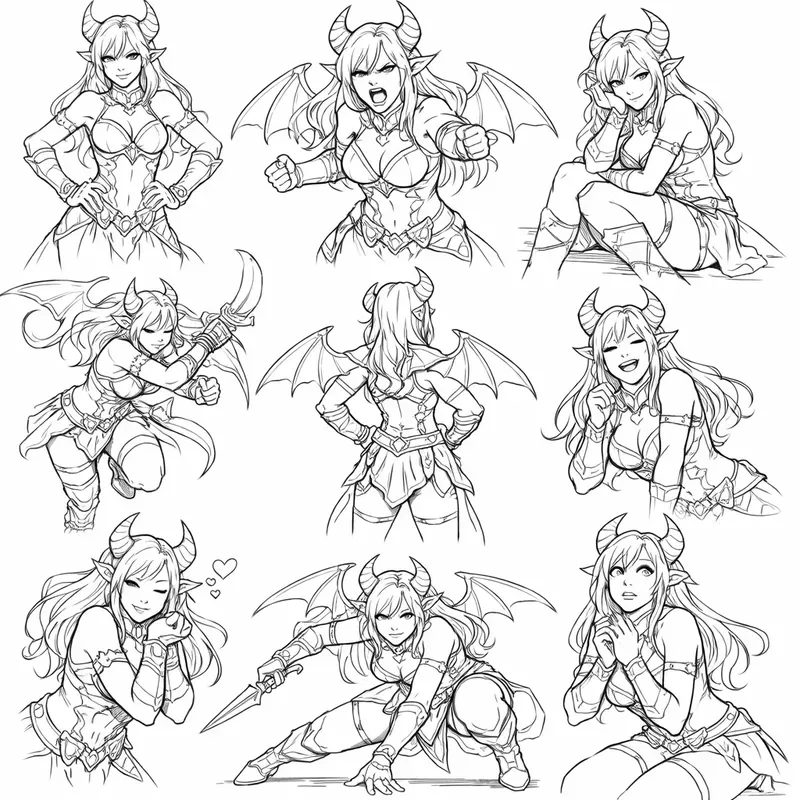 Sketches DnD Fantasy Character Poses