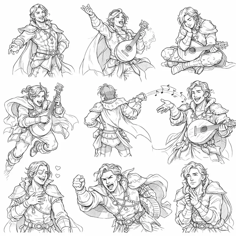 Sketches DnD Fantasy Character Poses