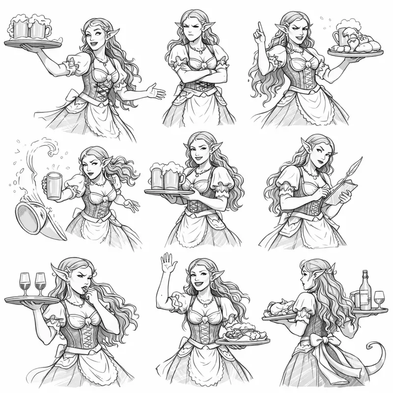 Sketches DnD Fantasy Character Poses