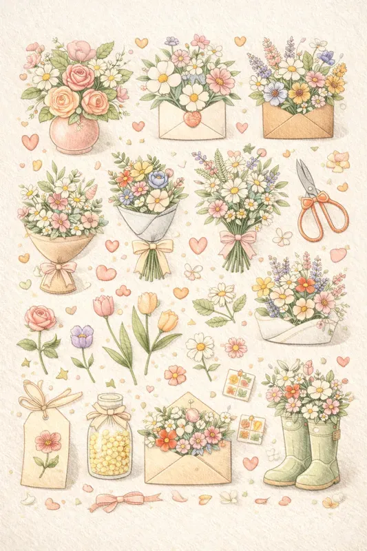 Slow Soft Life Sticker Boards ChatGPT Image Prompt | PromptBase
