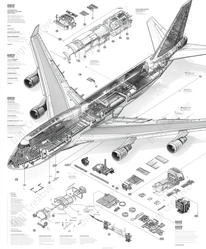 Exploded View Tech Blue Exploded View Tech Diagrams Midjourney Prompt | PromptBase