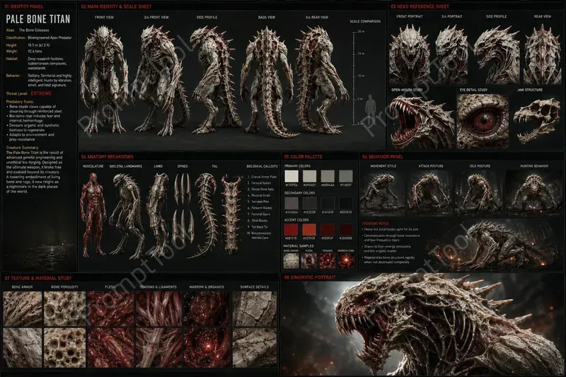 Creature Character Sheet Generator ChatGPT Image Prompt | PromptBase