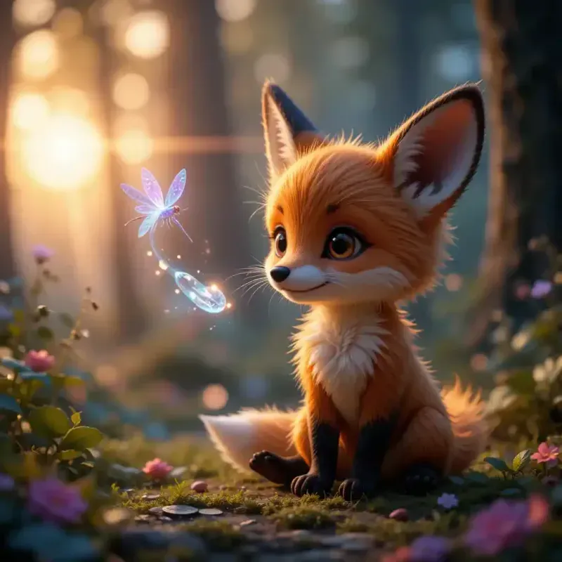 Adorable Baby Animals In Magical Forests ChatGPT Image Prompt | PromptBase