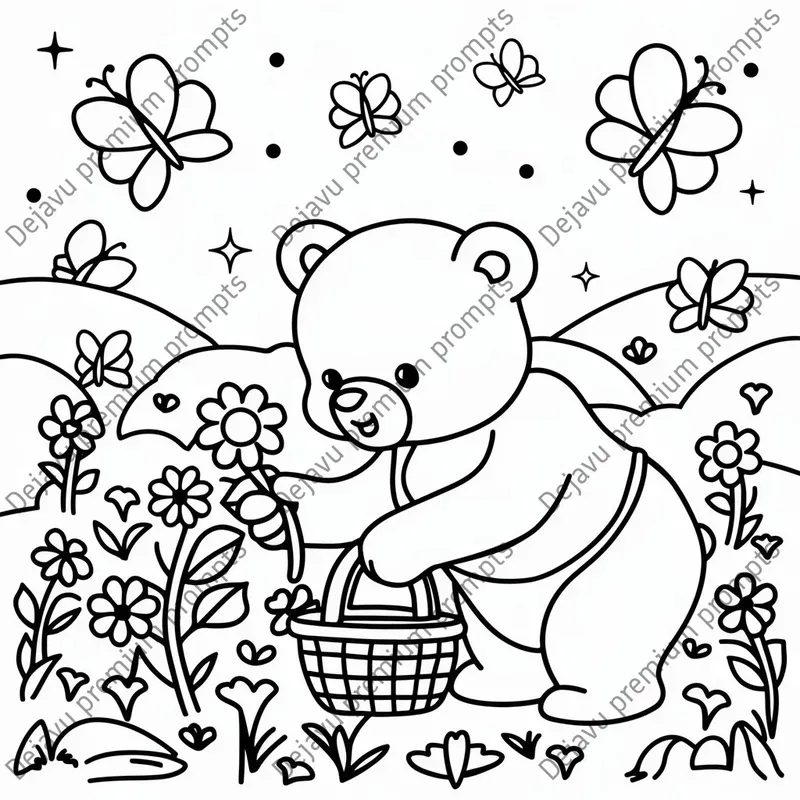 Cosy Coluring Spring Kdp Cozy Spring Coloring Book Pages Ideogram Prompt | PromptBase
